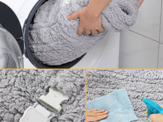 Электрическое одеяло флис плюшевый 120W, 180x130см, серый! foto 3