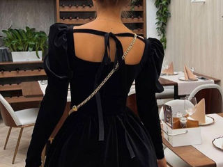 Rochie de ocazie black velvet foto 2