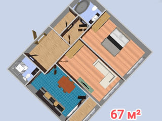 Apartament cu 2 camere, 62 m², Telecentru, Chișinău foto 3