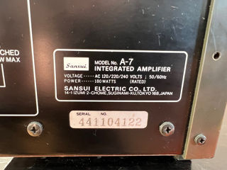 Sansui Amplifier A-7 HiFi Audiophile Integrated Stereo Made In Japan foto 4