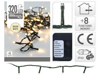 Luminite De Craciun "Fir" 320Led Alb-Cald, 32M Fir Verde, 8Reg, In/Out