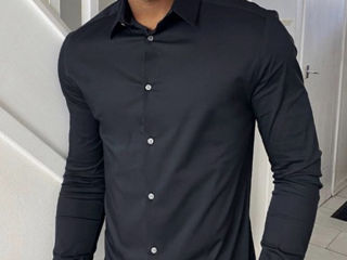 Мужская черная рубашка бренда River Island, размер XS