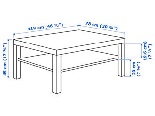 Masă de reviste modernă IKEA 118x78 foto 4