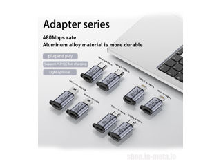 Adapter. Micro USB, female, male, USB-C, Lightning, Mini USB. foto 3