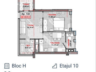 Apartament cu 1 cameră, 48 m², Râșcani, Chișinău foto 2