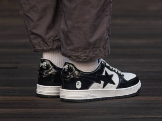 A Bathing Ape Bape Sta Patent Black/White foto 10