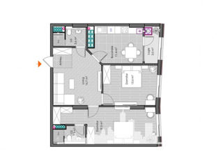 Apartament cu 2 camere, 71 m², Centru, Ialoveni foto 2