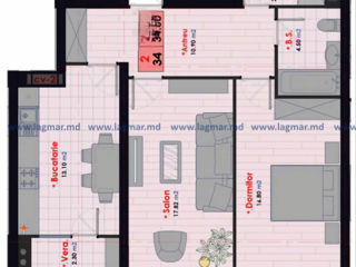 Apartament cu 2 camere, 72 m², Centru, Chișinău foto 2