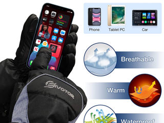 Mănuși cu încălzire electrică cu baterie reîncărcabilă pentru bărbați și femei Eivotor foto 6