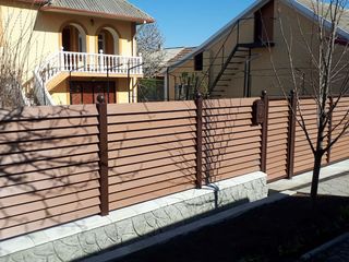 Porti, garduri, fațade, terase, balustrade din profile wpc decking (террасная доска) декинг терассна foto 11