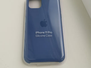 Husa originala silicon IPhone 11 Pro Linen Blue