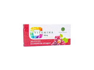 Vitamina C Herbal Therapy, cu glucoza, aroma de struguri, 180 mg, 20 tablete