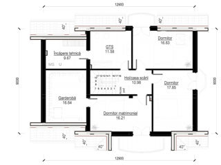 Casă de locuit individuală cu 2 niveluri P+M / stil clasic / 201,1 m2 / proiecte / construcții foto 5