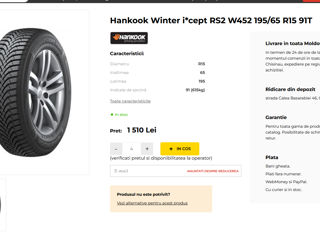 Se vinde set 4 buc, 195/65 R15 Hankook foto 2