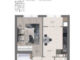 Apartament cu 1 cameră, 37 m², Botanica, Chișinău foto 5