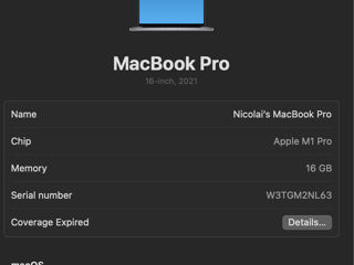 MacBook M1 PRO 16, 16GB/512GB foto 7