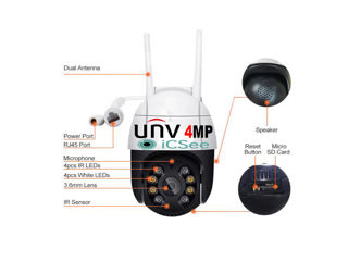Camera WiFi 4MP Robot UNV microSD, microfon, dinamic, detectie om, autotrak foto 10