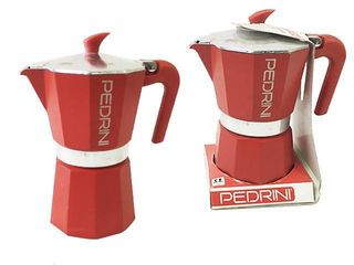 Ibric De Cafea Pentru 6 Cani Pedrini, Din Aluminiu, Rosie