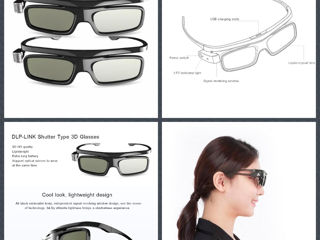 Ochelari 3D Smart DLP-Link. Suport pentru proiectoare DLP R20, R19, R15, R12, R9, R7 foto 1