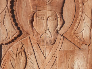 Икона Св.Николай .Резьба по дереву  50см на 40см