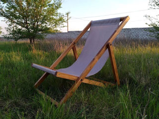 Кресло-шезлонг раскладное из натурального дерева. foto 9