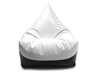 BeanBag Piramida XL din Ecopiele culoare alba