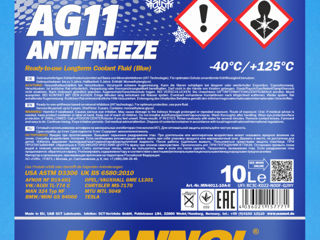 Antigel albastru MANNOL 4011 Antifreeze AG11 (-40 C) Longterm 10L (10,8 kg) foto 2