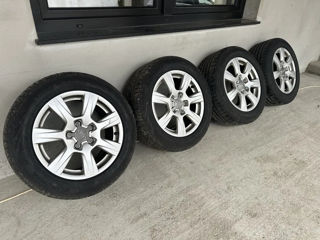 Vind 4 jante cu cauciucuri M/S 225/55 r16 originale audi