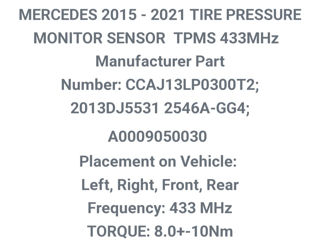 Датчики давления Mercedes 2015-2021 foto 2