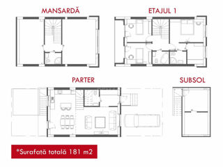 Se vinde Townhouse în 3 nivele,181 mp,amplasat în or. Durlești, str. N. Dimo! foto 2