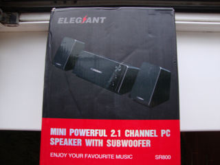 Boxe Elegiant SR800 2.1 NOU, 10W Full Range Stereo Sound ,Bluetooth 5.0 & AUX Play , 700 lei foto 1