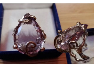 Эксклюзивные коктейльные кольца из серебра 925 ручной работы с натуральными камнями foto 6