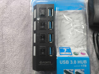 Продам 4-х портовый USB Hub с выключателями и 3-х портовый USB Hub с LAN портом foto 2