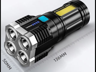 Светодиодный мощный фонарик с зарядкой через USB, 5 режимов освещения, портативный фонарь онарик для foto 7