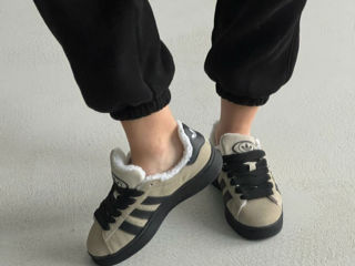 Adidas Campus Beige/Black Women's cu blana / с мехом foto 9