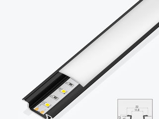 Profil flexibil din aluminiu pentru bandă LED 2-3 metri, panlight, profil LED, banda LED COB foto 2