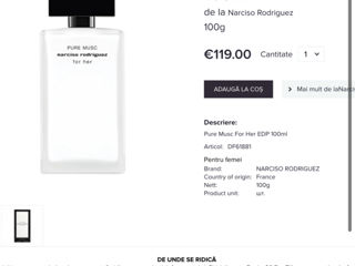 Parfum Original Narciso Rodriguez Парфюмированные духи Narciso Оригинал 50- 100 ml foto 2