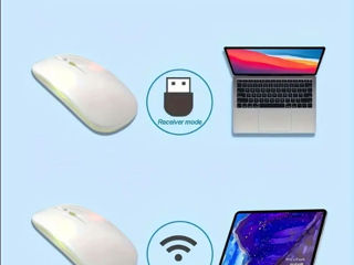 Mouse alb cu bluetooth wifi foto 4