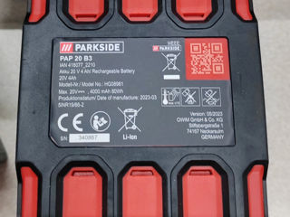 Baterie Parkside 4.0a 20V cu TVA foto 3