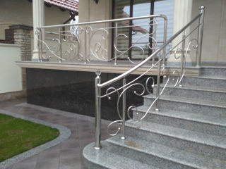 Balustrade din inox combinate cu sticlă, lemn. Перила из нержавейки комб. со стеклом, деревом. foto 4