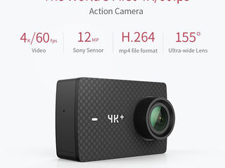 Топовая экшн-камера YI 4K+(Plus) 4K/60fps + YI Action Gimbal 3-Axis 4 + Leather case & Lens foto 2