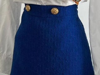 Твидовая синяя мини юбка Zara mango Bershka asos