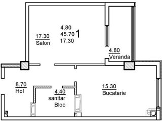 Apartament cu 1 cameră, 50 m², Telecentru, Chișinău foto 2