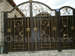 Copertine, porți, garduri, balustrade,  gratii, uși metalice și alte confecții din fier forjat!!