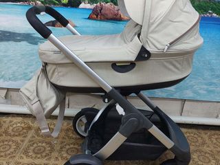 Очень дёшево! гламурная колясочка stokke crusi 3 в 1 лён! + набор Kit foto 1