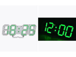 Ceas de birou VST 883-4 verde Ceas electronic de masa/perete VST-883 cu functie de calendar, termome foto 3