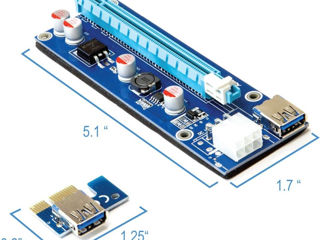 Gpu Pci-e Riser Ver 006c 6pin Connector Pcie Express X1 To X16 Riser Card Usb 3.0 Graphics Extension foto 4