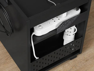 Comodă pentru oficiu IKEA (Negru) cu rotile foto 2