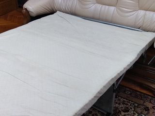 Canapea din lemn cu piele naturală italiană(se desface pentru dormit) + fotoliu de la ergolemn foto 4