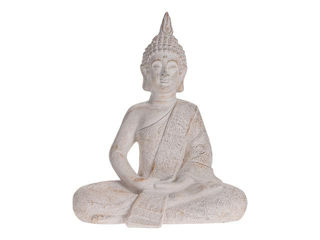 Statuie "Buddha Asezat" 37 Cm, Bej foto 1